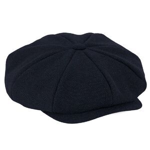 Beechfield® Unisex Adults Heritage Newsboy Cap / Navy Herringbone
